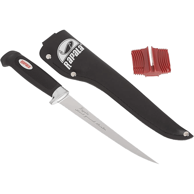 RAPALA SOFT GRIP FILLET KNIFE 7-1/2IN WITH SHARPENER AND SHEATH