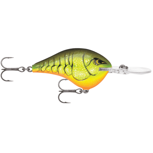 RAPALA DIVES-TO 10' 2-1/4IN  3/5OZ- CHARTREUSE ROOTBEER CRAWDAD