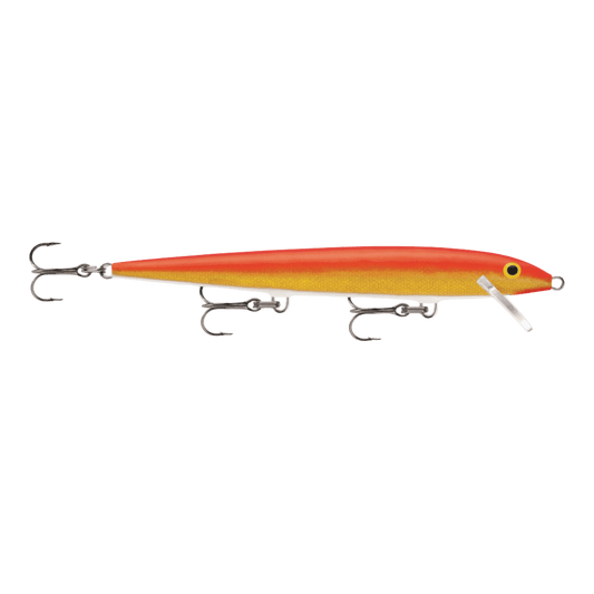 RAPALA ORIGINAL 5-1/4" GOLD FLUORESCENT RED FLOATER 13