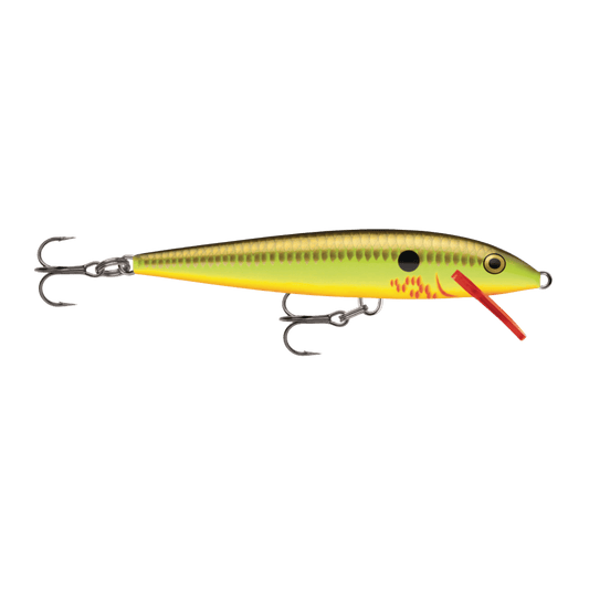 RAPALA ORIGINAL 3-1/2" BLEEDING HOT OLIVE FLOATER 9