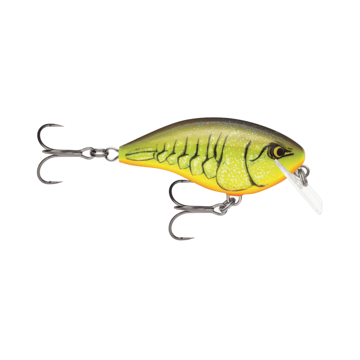RAPALA OTT'S GARAGE 2-1/2" CHARTREUSE ROOTBEER CRAWDAD ROCCO 5