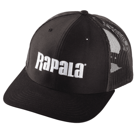 RAPALA TRUCKER CAP MESH CENTER LOGO - BLACK/BLACK