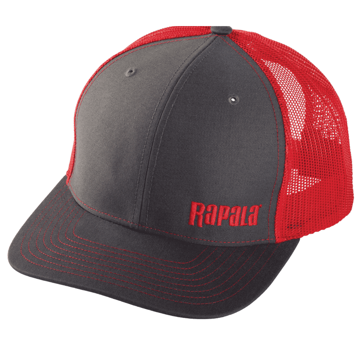 RAPALA TRUCKER CAP MESH LEFT LOGO - CHARCOAL/RED