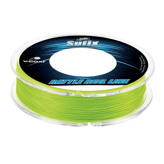 SUFIX RATTLE REEL V-COAT FISHING LINE 30LBS 50YD NEON LIME