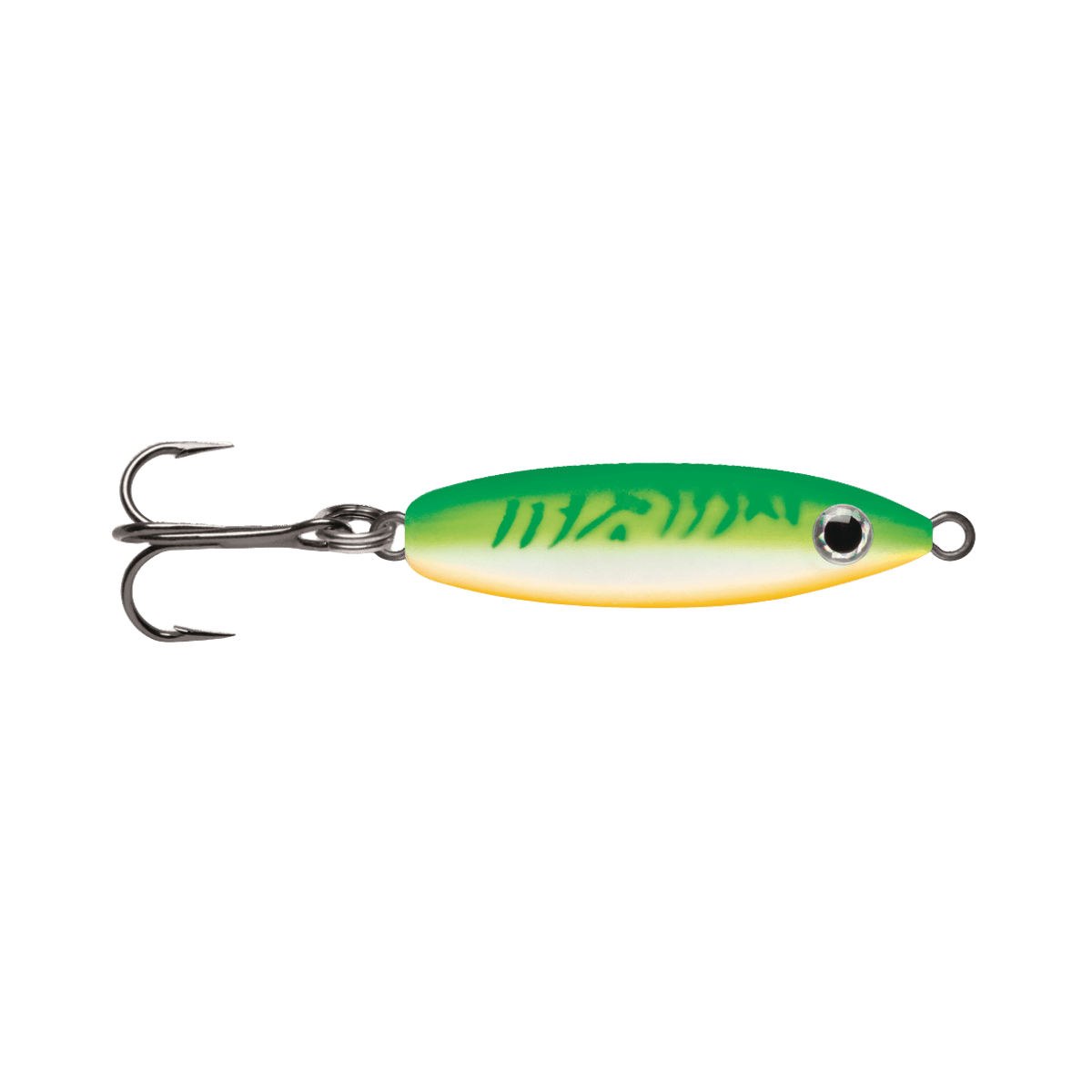 VMC RATTLE SPOON - 1/8 OZ - GLOW GRN FIRE UV