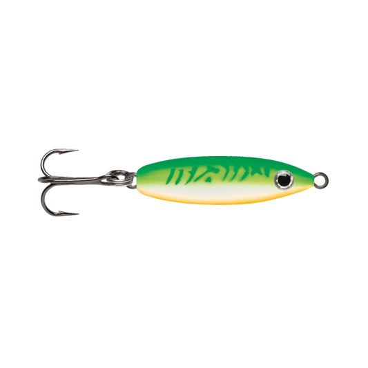 VMC RATTLE SPOON - 1/8 OZ - GLOW GRN FIRE UV