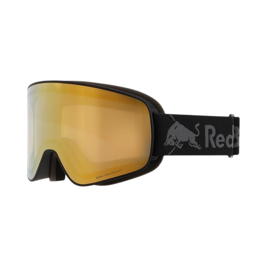 RED BULL SPECT RUSH GOGGLES – SNOWBOARD/SKI PERFORMANCE EYEWEAR - BLACK FRAME - ORANGE WITH GOLD MIRROR