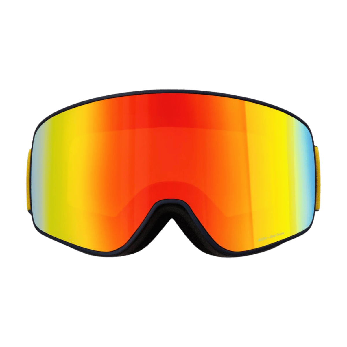 RED BULL SPECT RUSH GOGGLES – SNOWBOARD/SKI PERFORMANCE EYEWEAR - BLUE  FRAME - ORANGE WITH RED MIRROR - FRONT VIEW