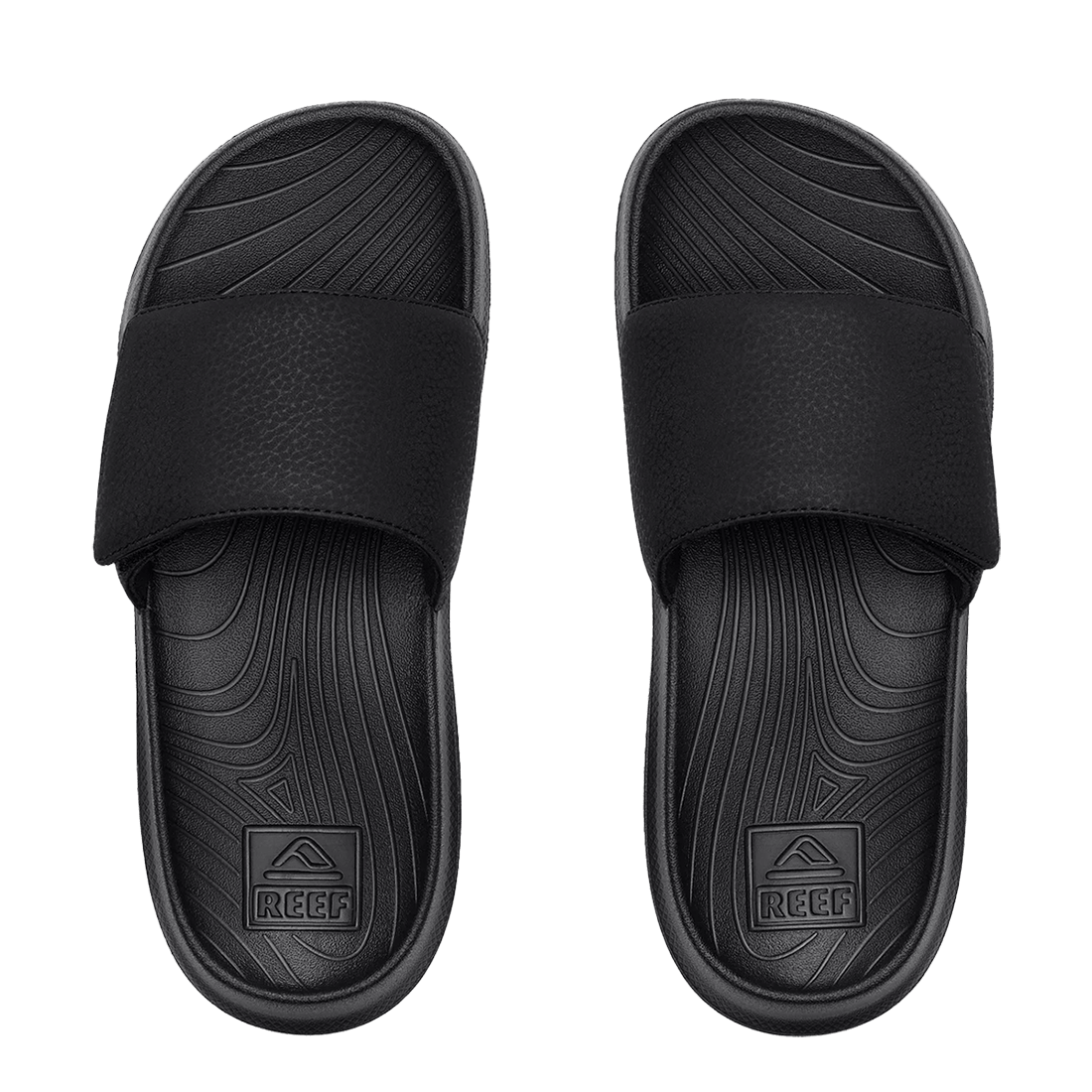 REEF KIDS SALTY SLIDE - BLACK WHITE - TOP VIEW