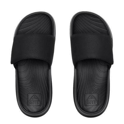 REEF KIDS SALTY SLIDE - BLACK WHITE - TOP VIEW