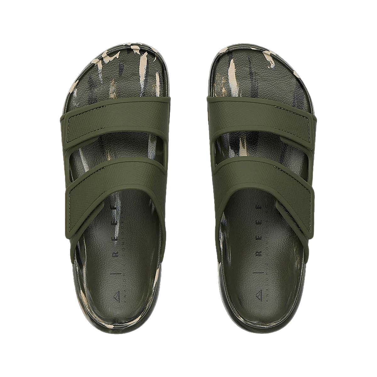 REEF MEN'S OASIS ADAPT SLIDE SANDALS - CAMP MARBLE - TOP VIEW