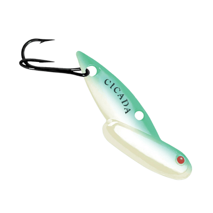REEF RUNNER TUNGSTEN CICADA FOR ICE 3/32OZ" - GLOW GREEN ICE