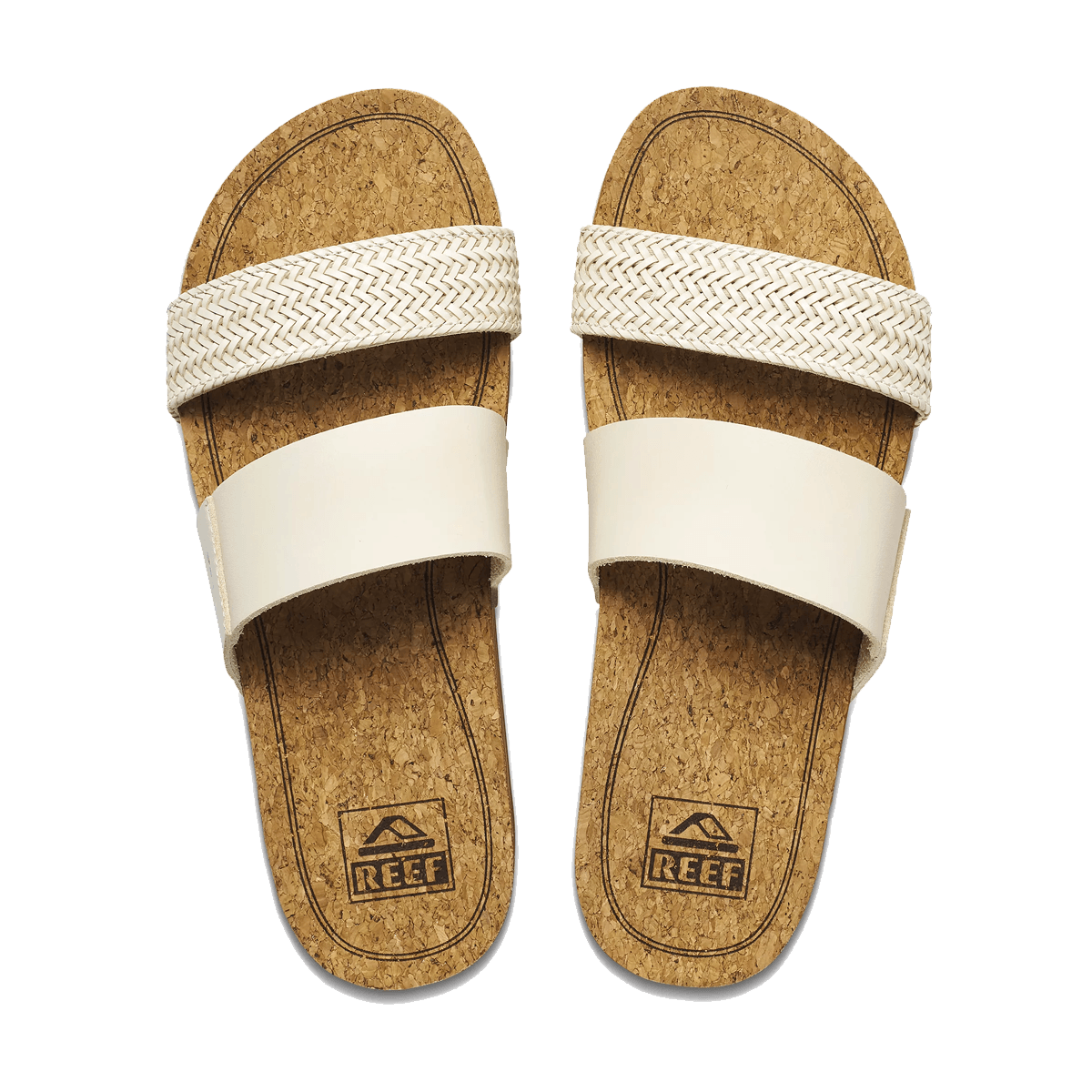 REEF WOMEN'S CUSHION VISTA HI SLIDE SANDALS - VINTAGE - TOP VIEW