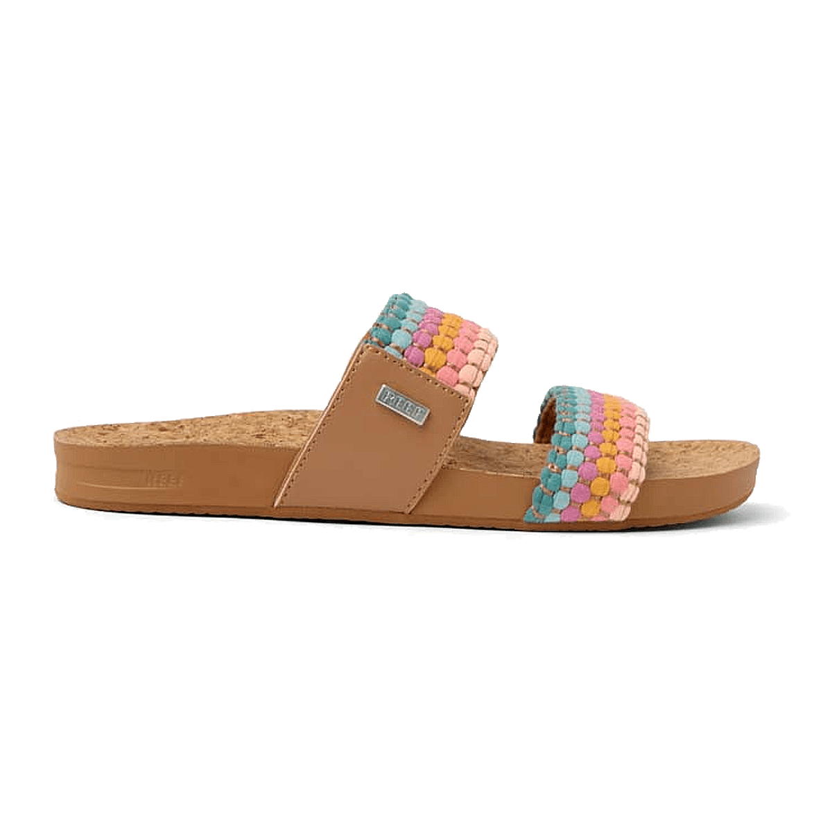 REEF WOMEN'S CUSHION VISTA SLIDE SANDALS - SHERBET MULTI - RIGHT SIDE VIEW