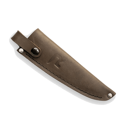 RELENTLESS KNIVES CURVED FILLET KNIFE W/SHEATH 6IN showing sheath