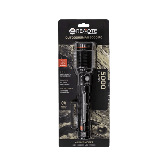 REMOTE OUTDOORSMAN 5000 LUMEN/POWERBANK RECHARGEABLE FLASHLIGHT