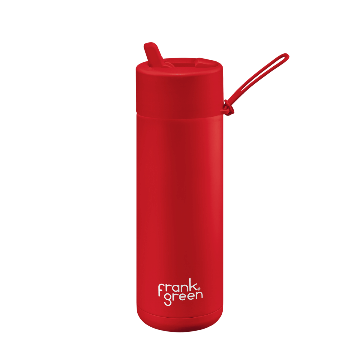 FRANK GREEN CERAMIC REUSABLE BOTTLE FLIP STRAW 20OZ - ATOMIC RED