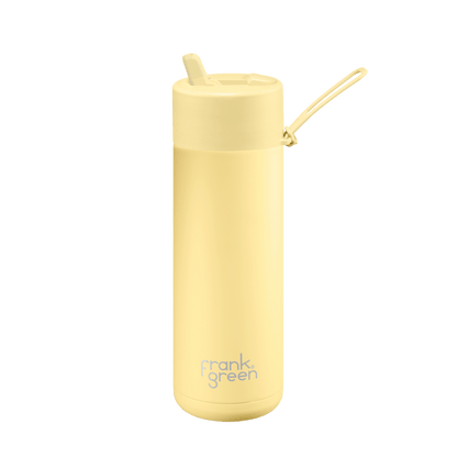 FRANK GREEN CERAMIC REUSABLE BOTTLE FLIP STRAW 20OZ - BUTTERMILK