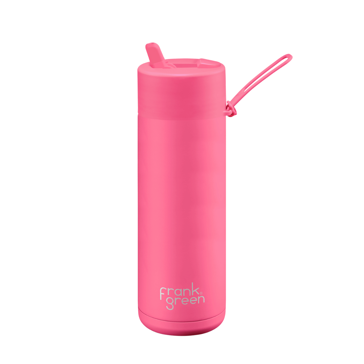 FRANK GREEN CERAMIC REUSABLE BOTTLE FLIP STRAW 20OZ - NEON PINK