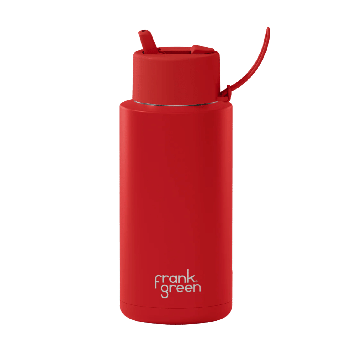 FRANK GREEN REUSABLE BOTTLE WITH FLIP STRAW 34OZ/1L - ATOMIC RED