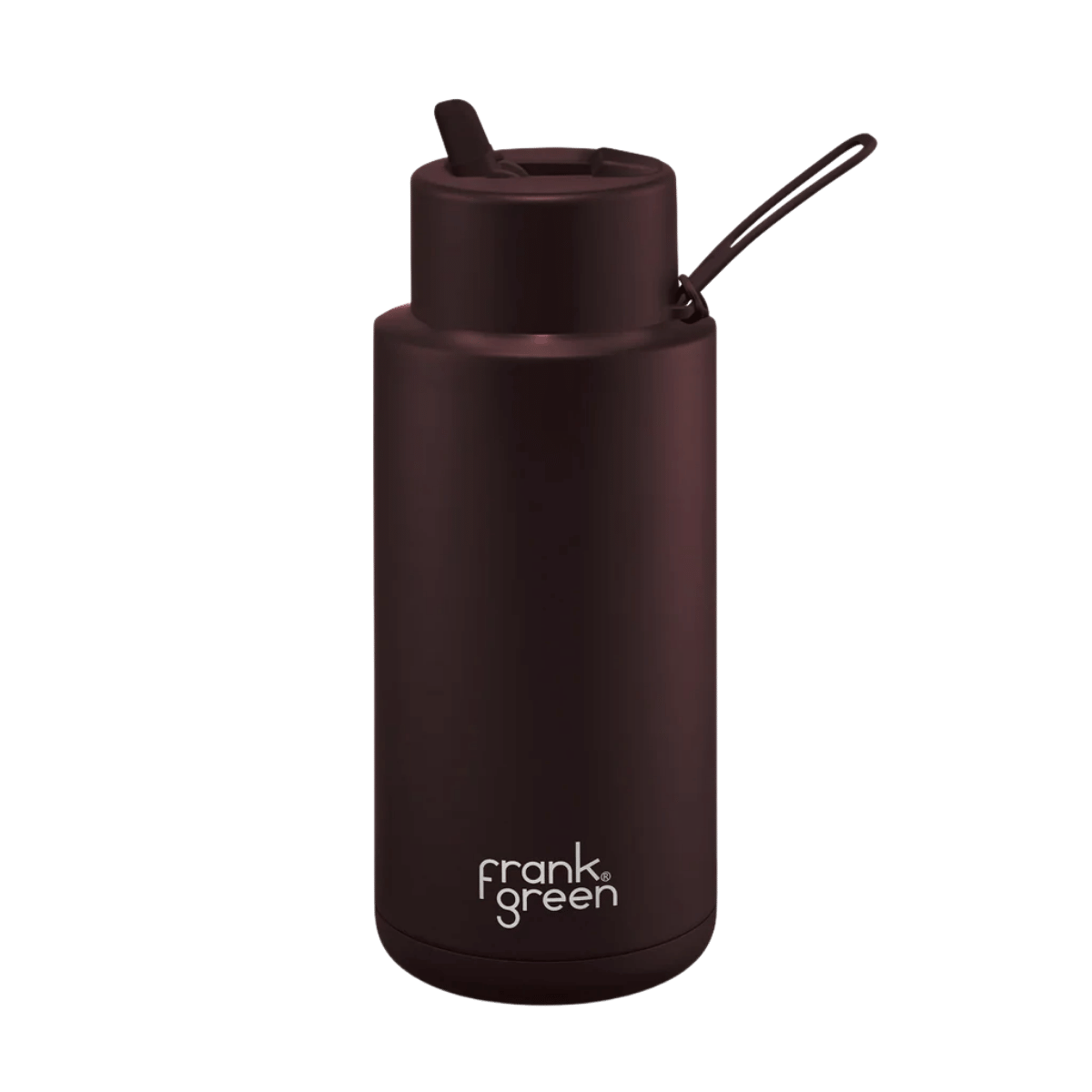 FRANK GREEN REUSABLE BOTTLE WITH FLIP STRAW 34OZ/1L - CHOCOLATE