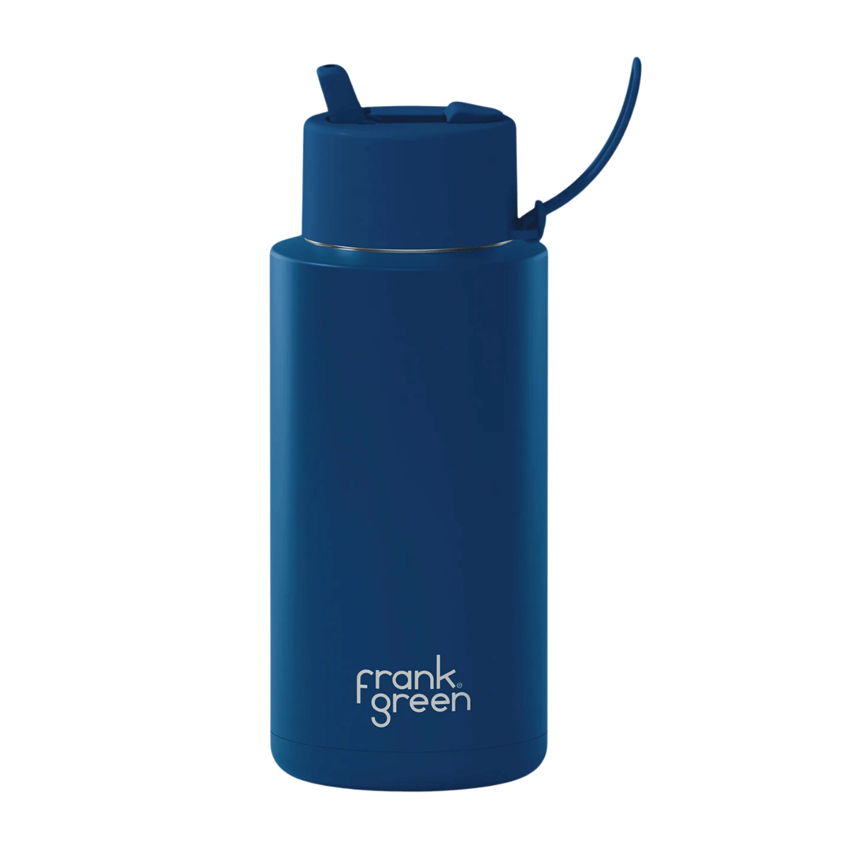 FRANK GREEN REUSABLE BOTTLE WITH FLIP STRAW 34OZ/1L - DEEP OCEAN
