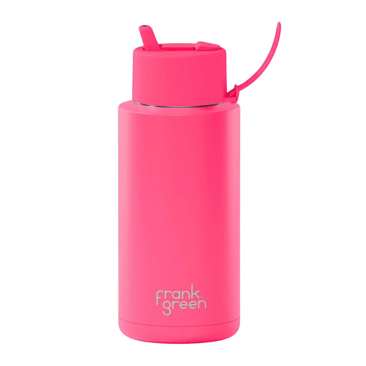 FRANK GREEN REUSABLE BOTTLE WITH FLIP STRAW 34OZ/1L - NEON PINK