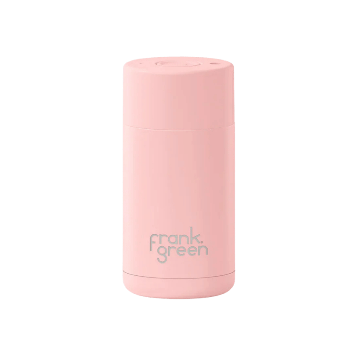 FRANK GREEN CERAMIC REUSABLE CUP - BUTTON LID 12OZ - BLUSHED