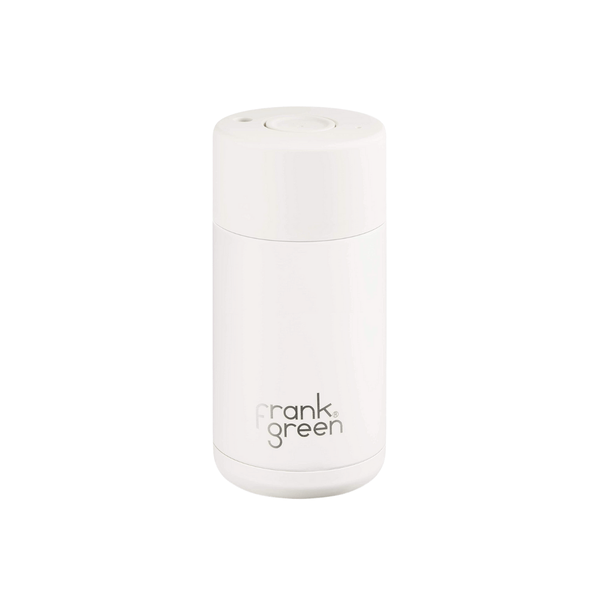 FRANK GREEN CERAMIC REUSABLE CUP - BUTTON LID 12OZ - CLOUD