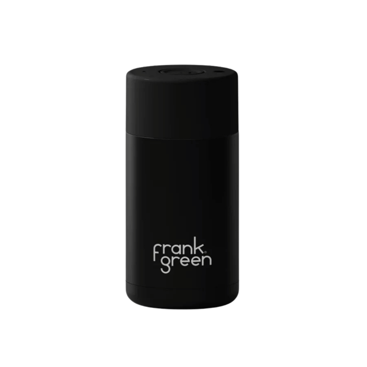 FRANK GREEN CERAMIC REUSABLE CUP - BUTTON LID 12OZ - MIDNIGHT
