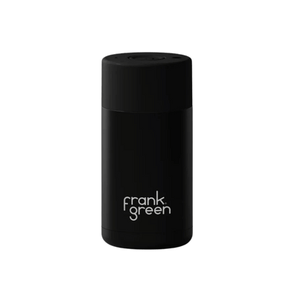 FRANK GREEN CERAMIC REUSABLE CUP - BUTTON LID 12OZ - MIDNIGHT