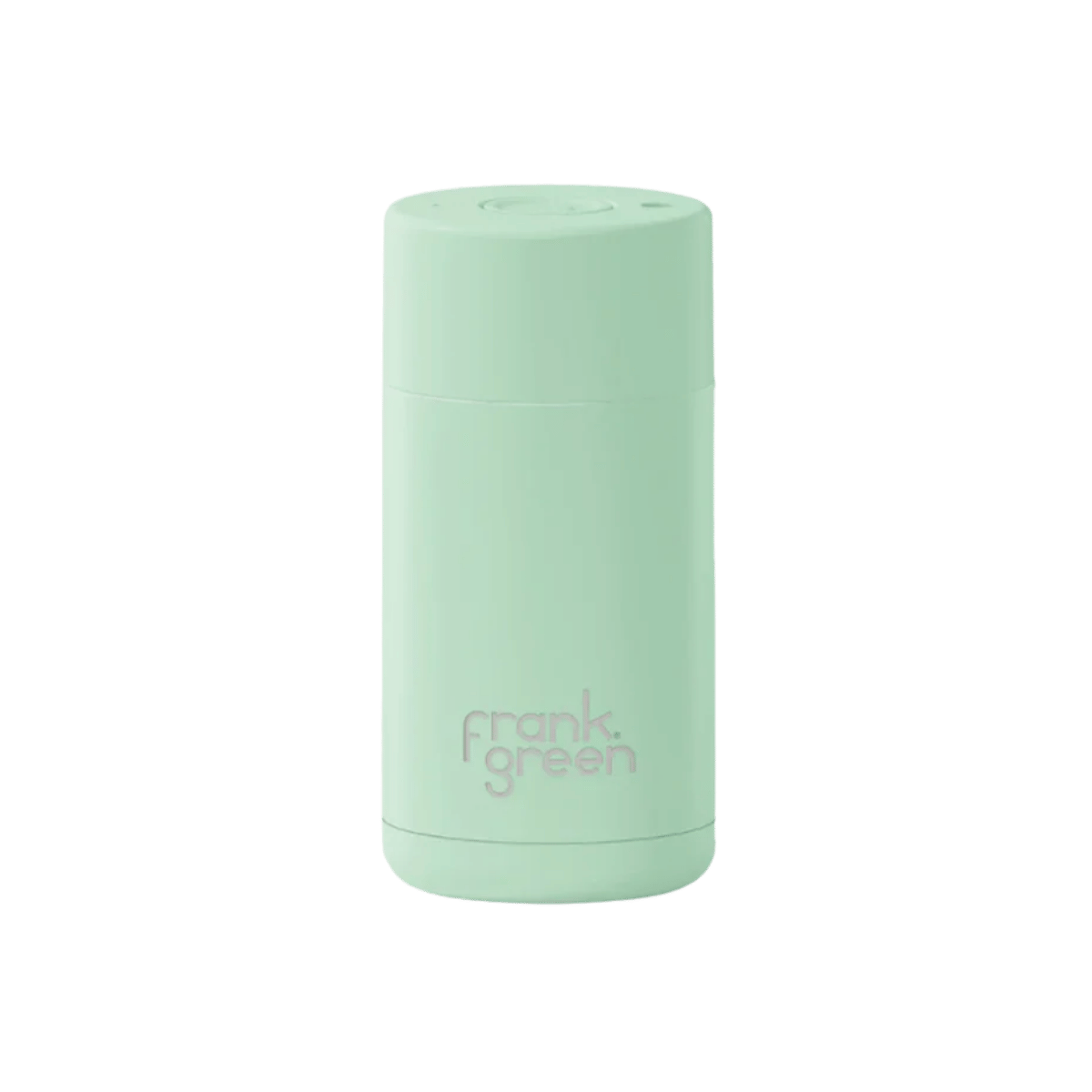 FRANK GREEN CERAMIC REUSABLE CUP - BUTTON LID 12OZ - MINT GELATO
