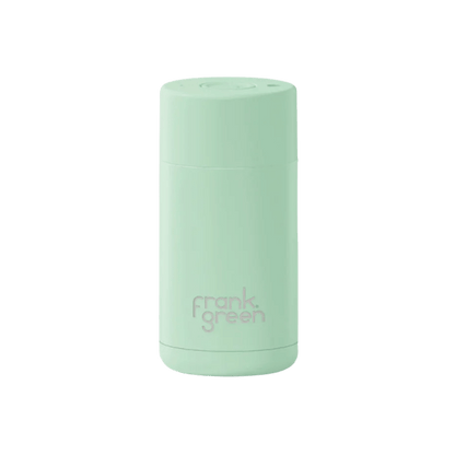 FRANK GREEN CERAMIC REUSABLE CUP - BUTTON LID 12OZ - MINT GELATO