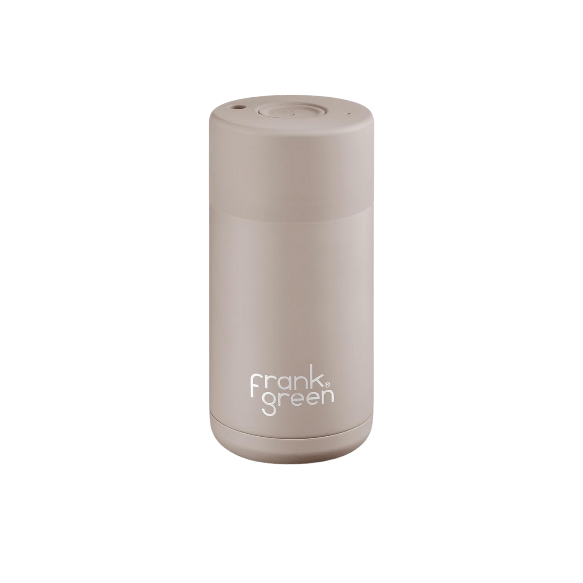 FRANK GREEN CERAMIC REUSABLE CUP - BUTTON LID 12OZ - MOON DUST