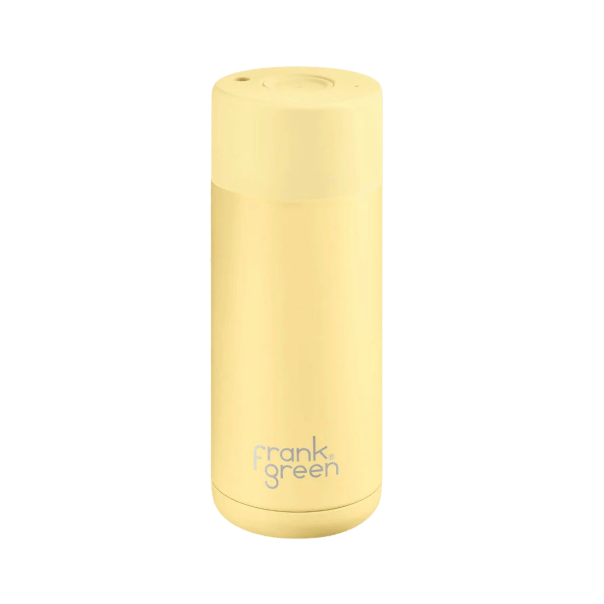 FRANK GREEN CERAMIC REUSABLE CUP - BUTTON LID 16OZ - BUTTERMILK