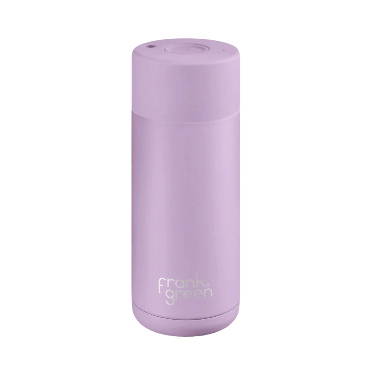 FRANK GREEN CERAMIC REUSABLE CUP - BUTTON LID 16OZ - LILAC HAZE