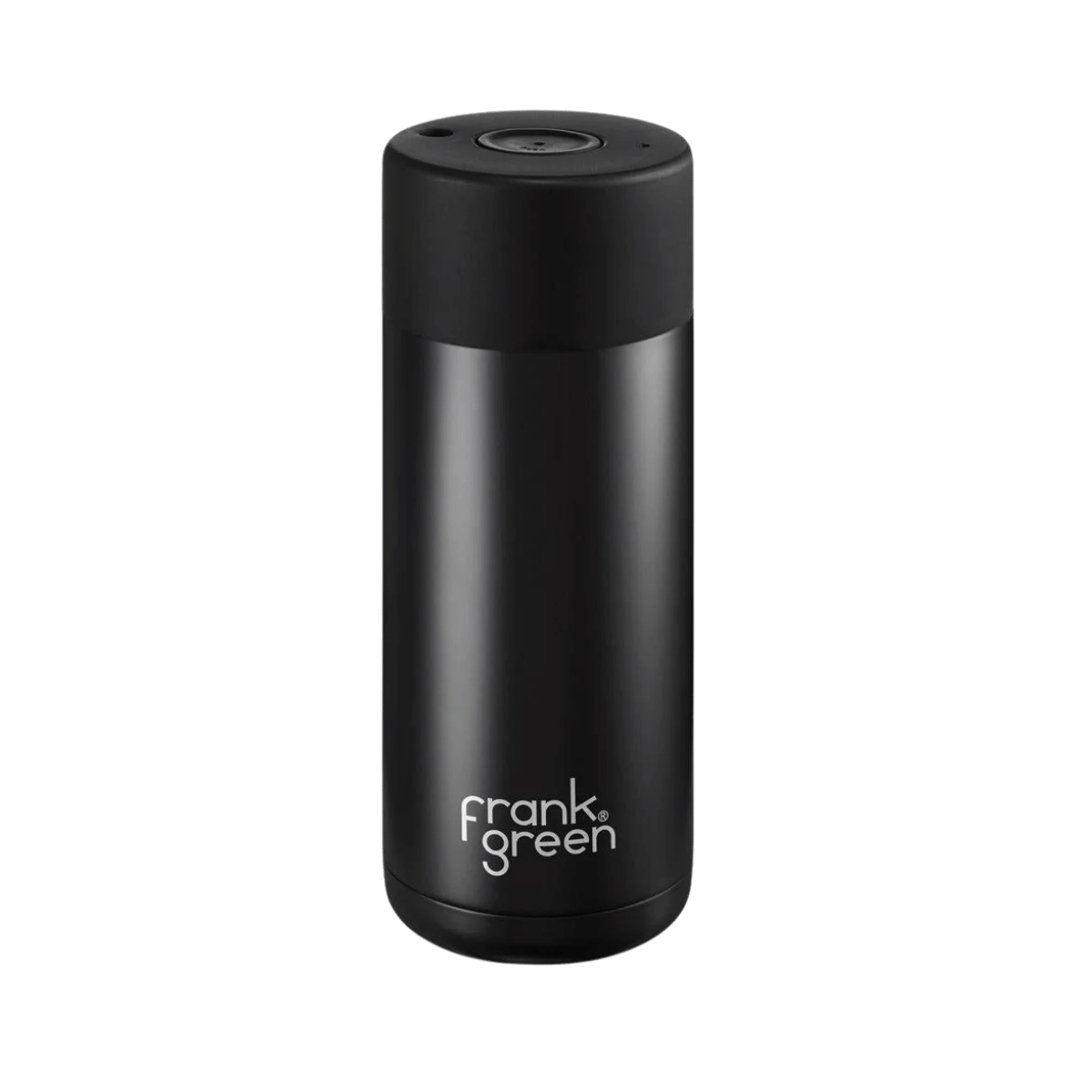 FRANK GREEN CERAMIC REUSABLE CUP - BUTTON LID 16OZ - MIDNIGHT