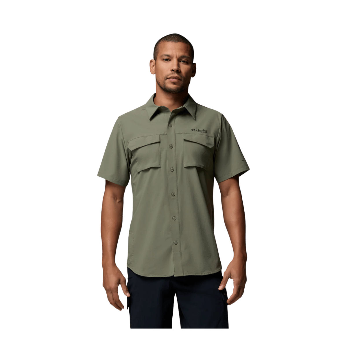 COLUMBIA MEN'S SILVER RIDGE ELITE SS - STONE GREEN