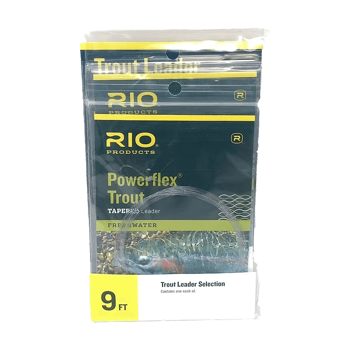 RIO POWERFLEX TROUT TAPERED LEADERS - SINGLE PACK - 9FT 6X