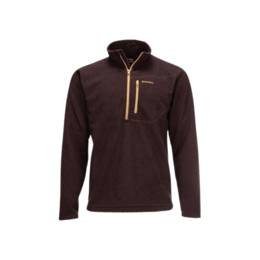 SIMMS MEN'S RIVERSHED QUARTER ZIP - MAHOGANY