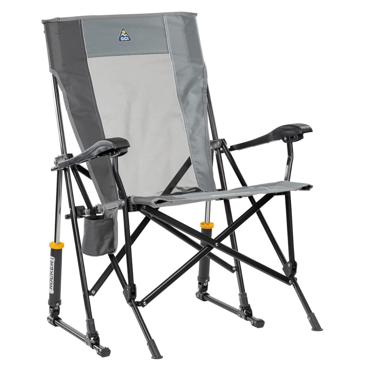 GCI OUTDOOR ROADTRIP ROCKER - MERCURY GRAY_FRONT SIDE ANGLE