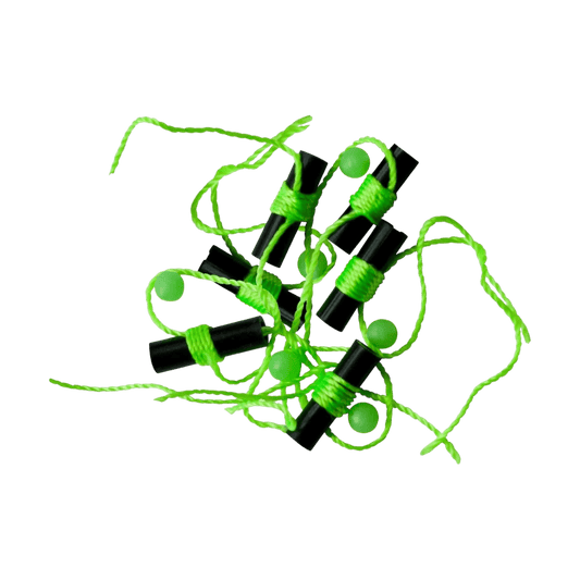 ROD-N-BOBBS BOBBER STOPS + GLOW BEADS 6PACK - CHARTREUSE