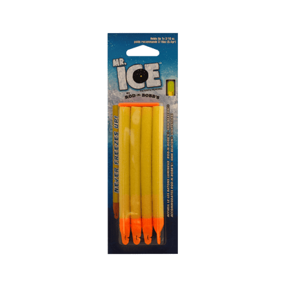 ROD-N-BOBBS MR ICE FOAM BOBBER 4 PACK - YELLOW 4IN"