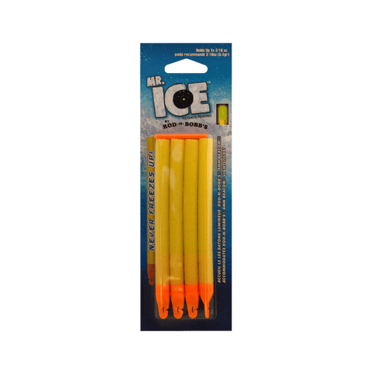 ROD-N-BOBBS MR ICE FOAM BOBBER 4 PACK - YELLOW 4IN"