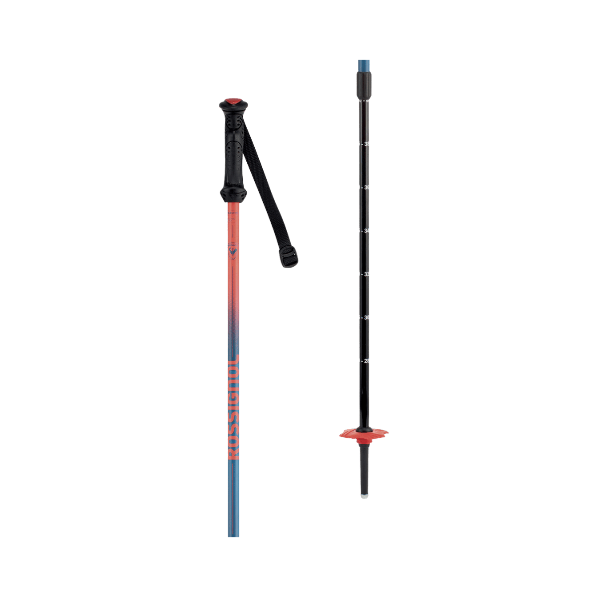ROSSIGNOL Y TELESCOPIC POLE 2004 2005 BLACK ORANGE BLUE