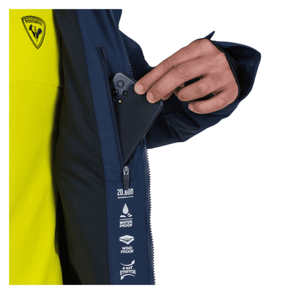 ROSSIGNOL MEN'S BLACKSIDE SKI JACKET - DARK NAVY - LEFT INSIDE POCKET
