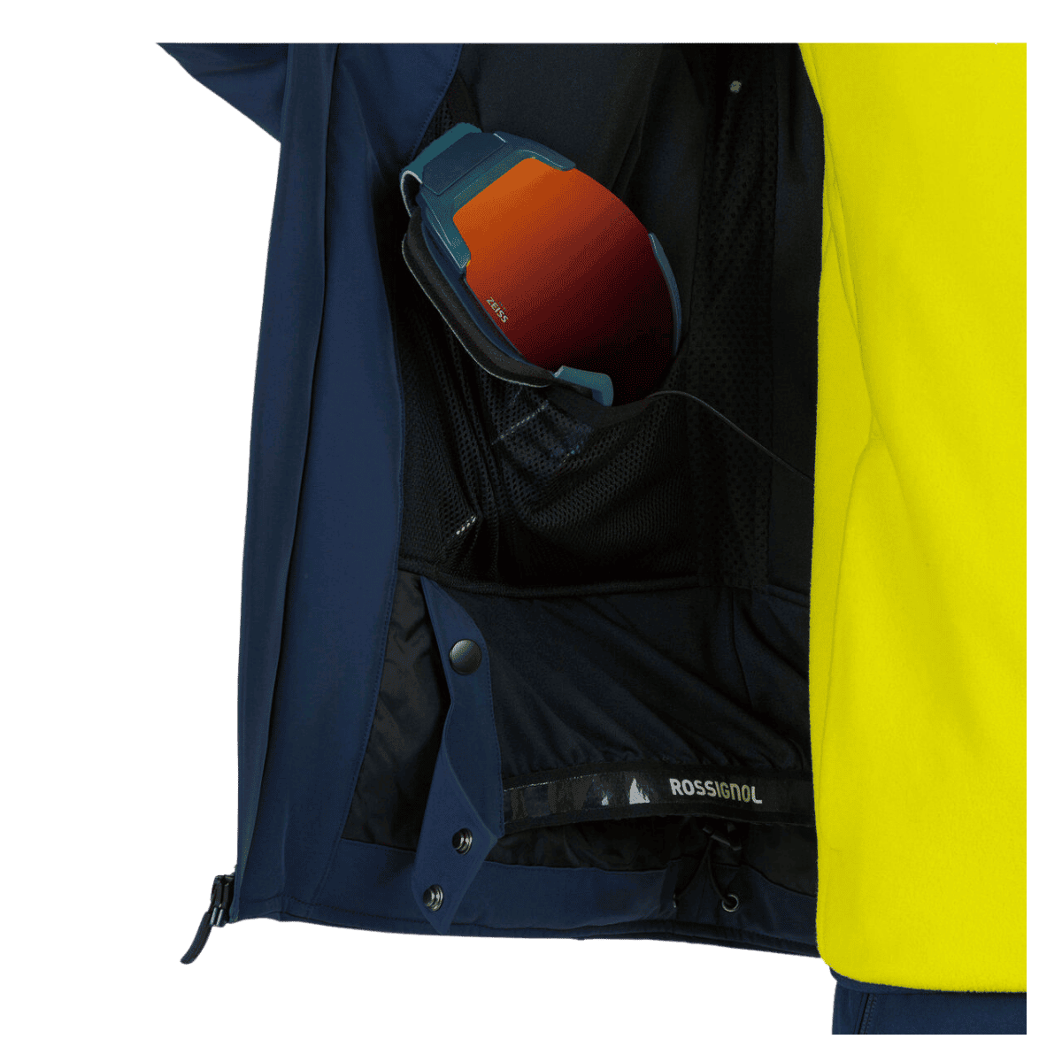 ROSSIGNOL MEN'S BLACKSIDE SKI JACKET - DARK NAVY - INSIDE POCKET