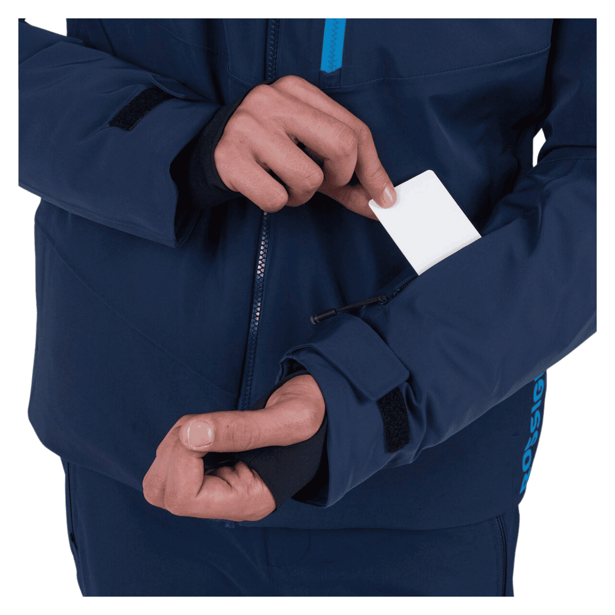 ROSSIGNOL MEN'S BLACKSIDE SKI JACKET - DARK NAVY- ARMS POCKET