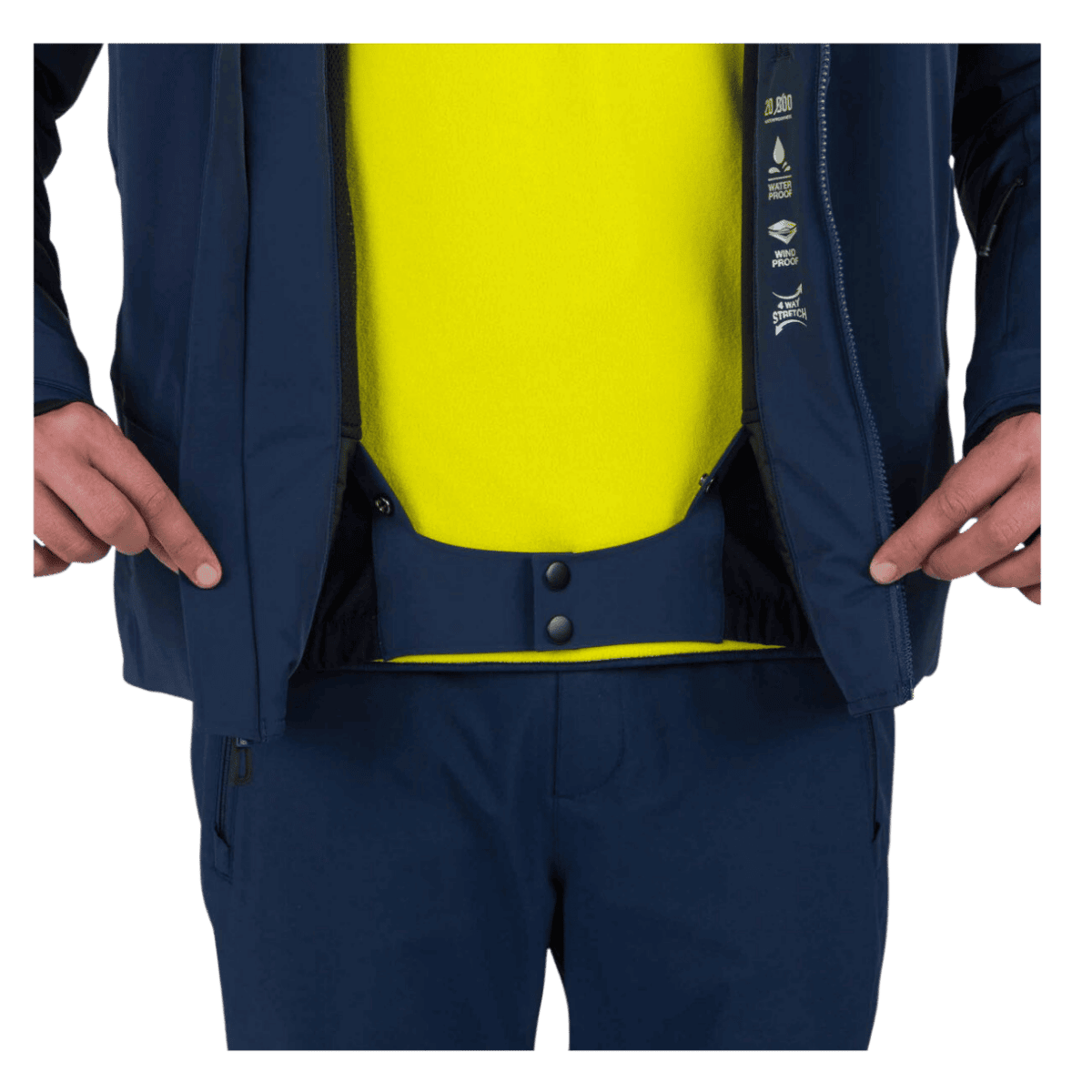 ROSSIGNOL MEN'S BLACKSIDE SKI JACKET - DARK NAVY - WAIST VIEW