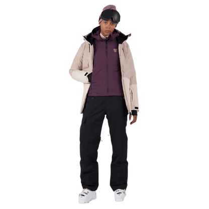 ROSSIGNOL WOMEN'S OPSIDE LIGHT INSULATED HOODIE JACKET - MULBERRY - FRONT VIEW FULL WW
